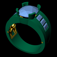 Men diamond ring 3d render - Thumbnail 7
