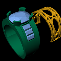 Men diamond ring 3d render - Thumbnail 8