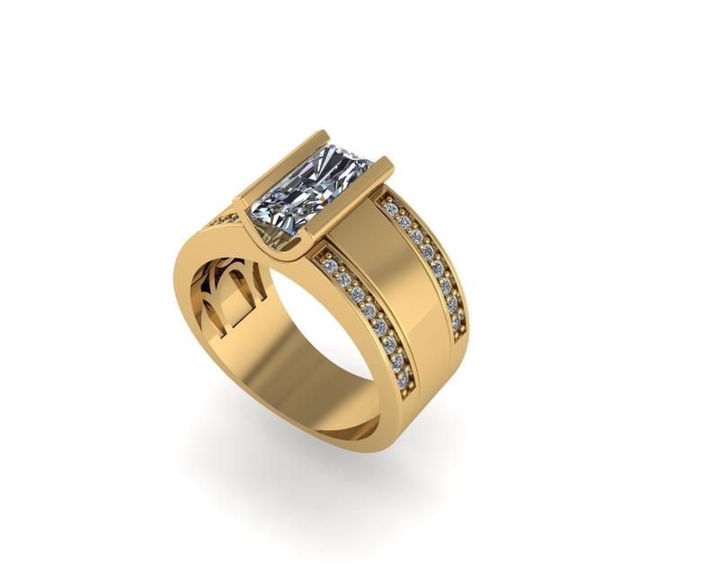 Men diamond ring 3d render