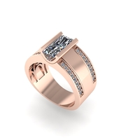Men diamond ring 3d render - Thumbnail 4