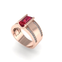 Men diamond ring 3d render - Thumbnail 7