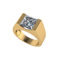Men diamond ring 3d render - Thumbnail 1