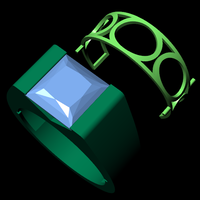 Men diamond ring 3d render - Thumbnail 7