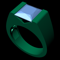 Men diamond ring 3d render - Thumbnail 9