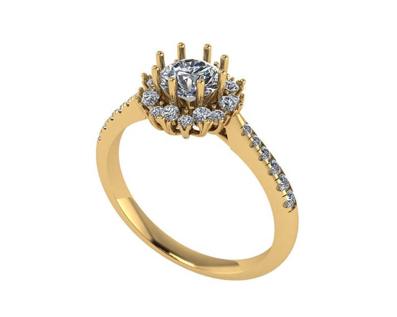 Women diamond engagement ring 3d render
