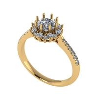 Women diamond engagement ring 3d render - Thumbnail 1