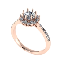 Women diamond engagement ring 3d render - Thumbnail 2