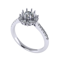 Women diamond engagement ring 3d render - Thumbnail 3