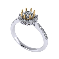 Women diamond engagement ring 3d render - Thumbnail 4