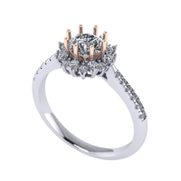 Women diamond engagement ring 3d render - Thumbnail 5