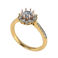 Women diamond engagement ring 3d render - Thumbnail 7