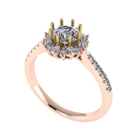 Women diamond engagement ring 3d render - Thumbnail 8