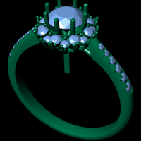 Women diamond engagement ring 3d render - Thumbnail 13