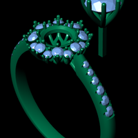 Women diamond engagement ring 3d render - Thumbnail 14