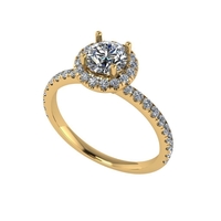 Women diamond engagement ring 3d render - Thumbnail 1