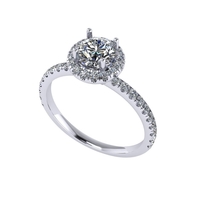 Women diamond engagement ring 3d render - Thumbnail 3