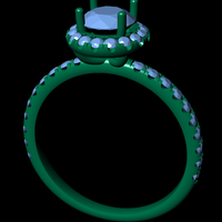 Women diamond engagement ring 3d render - Thumbnail 7