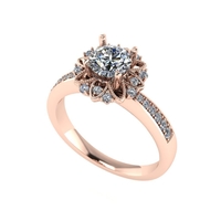 Women diamond engagement ring 3d render - Thumbnail 2