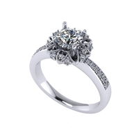 Women diamond engagement ring 3d render - Thumbnail 3