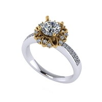 Women diamond engagement ring 3d render - Thumbnail 4