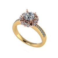 Women diamond engagement ring 3d render - Thumbnail 6