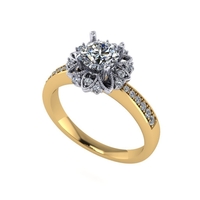 Women diamond engagement ring 3d render - Thumbnail 7