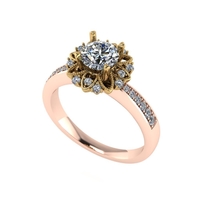 Women diamond engagement ring 3d render - Thumbnail 8