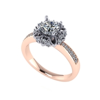 Women diamond engagement ring 3d render - Thumbnail 9