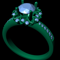 Women diamond engagement ring 3d render - Thumbnail 10