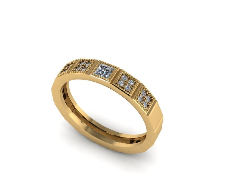 Women diamond engagement ring 3d render