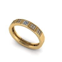 Women diamond engagement ring 3d render - Thumbnail 1