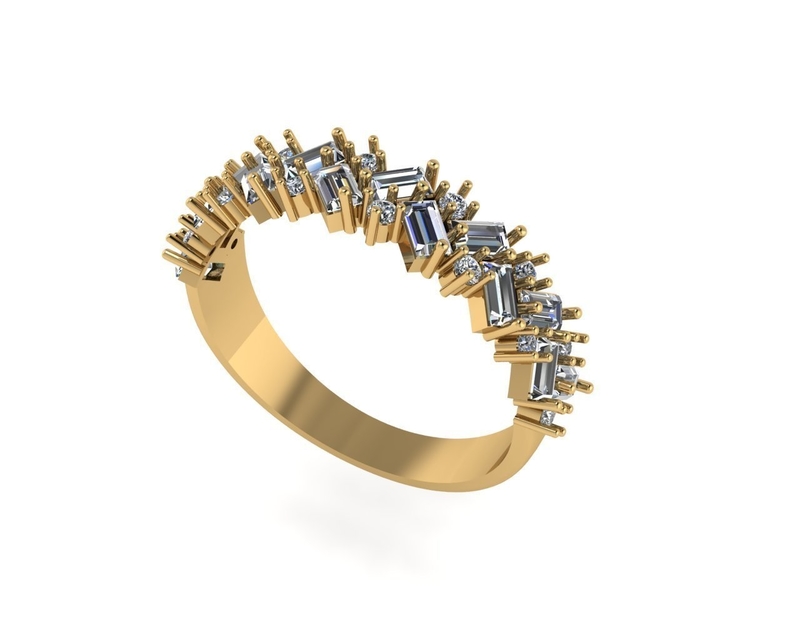 Women diamond engagement ring 3d render