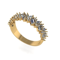 Women diamond engagement ring 3d render - Thumbnail 1