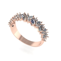 Women diamond engagement ring 3d render - Thumbnail 2
