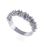 Women diamond engagement ring 3d render - Thumbnail 3