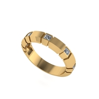 Men diamond engagement ring 3d render - Thumbnail 1