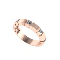 Men diamond engagement ring 3d render - Thumbnail 2