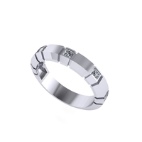 Men diamond engagement ring 3d render - Thumbnail 3