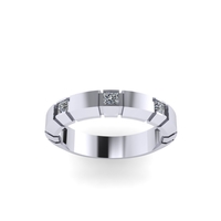Men diamond engagement ring 3d render - Thumbnail 4