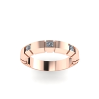 Men diamond engagement ring 3d render - Thumbnail 5