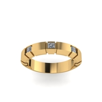 Men diamond engagement ring 3d render - Thumbnail 6