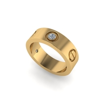 Cartier diamond ring 3D render - Thumbnail 1