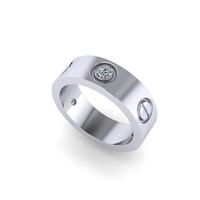 Cartier diamond ring 3D render - Thumbnail 3