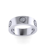 Cartier diamond ring 3D render - Thumbnail 4