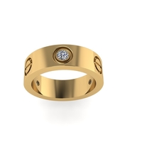 Cartier diamond ring 3D render - Thumbnail 6