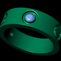 Cartier diamond ring 3D render - Thumbnail 7