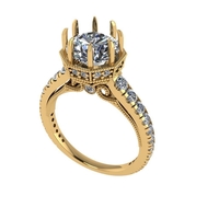 Women diamond engagement ring 3d render - Thumbnail 1