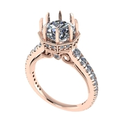 Women diamond engagement ring 3d render - Thumbnail 2