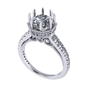 Women diamond engagement ring 3d render - Thumbnail 3