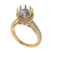 Women diamond engagement ring 3d render - Thumbnail 4